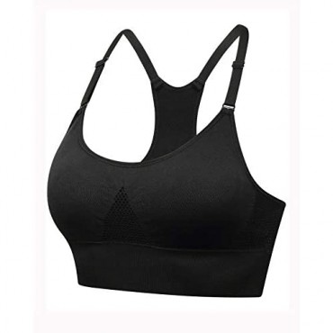 Balanway Women's Racerback Seamless Sports Bra Removable Pads Adjustable Straps for Fitness Yoga Gym