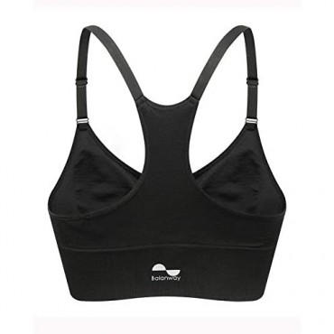 Balanway Women's Racerback Seamless Sports Bra Removable Pads Adjustable Straps for Fitness Yoga Gym