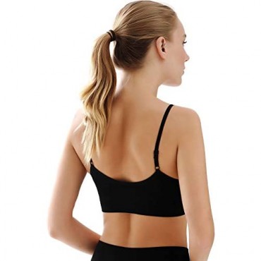 BANG BANG Women's Seamless Sports Bra with Removable Pads Spaghetti Strap Yoga Bras 1-4 Pack