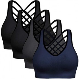 BHRIWRPY Cute Push Up Padded Strappy Sports Bras for Women Comfortable Bra for Activewear