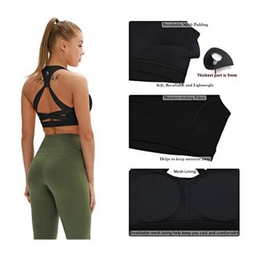 icyzone Workout Sports Bras for Women - Fitness Athletic Exercise Running Bra Activewear Yoga Tops