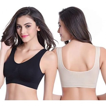 NanaDay Sports Bra Comfort Seamless Wireless Bras with Removable Pads