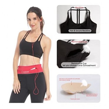 QUEENIEKE Women's Light Support Double-T Back Wirefree Pad Yoga Sports Bra 16018