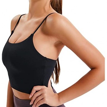 Sports Bras for Women Longline Padded Bra Yoga Crop Tank Tops Fitness Workout Running Top Bra with Removable Cups
