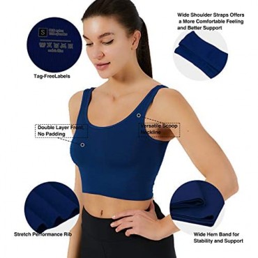 VALANDY Sports Bra for Women Seamless Light Support Wireless Yoga Bralette Crop Tank Top
