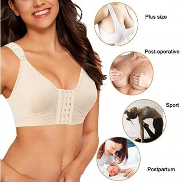 Women's Post-Surgery Bra Surgery Front Opening Sport Bra Without Steel Ring Compression Surgery Recovery Bras