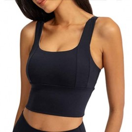Women's Sports Bra Crop Tank Top Padded Yoga Bra Full-Support Tops for Workout Fitness Running