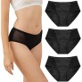 Absorbent Leakproof Panty for Tweens & Women Protective Underwear Postpartum Briefs(3XBlack  XXL)