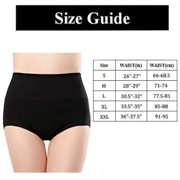 Anktry Ladies Comfort Cotton Underwear 5 Pack High Waist Briefs Tummy Control Stretch Panties Underpants for Women
