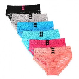Boosen 6-Pack Panties for Women Sexy Lace Breathable Underwear Mid Rise Briefs Plus Size