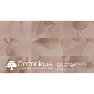 Cottonique Women's Latex-Free Waist Brief Made from 100% Organic Cotton (2/Pack | Natural)