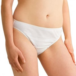 Cottonique Women's Spandex-Free Low-Rise Contoured Brief Made from 100% Organic Cotton (2/Pack | Natural)