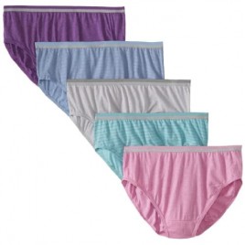 Fruit of the Loom Women's Plus Size Fit For Me 5 Pack Heather Hi-Cut Panties