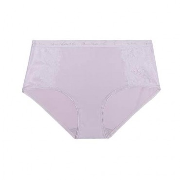 Gloria Vanderbilt Womens Microfiber Brief Panties Tagless Ultra Soft Lace Trim 3 Pack Panties for Women Briefs