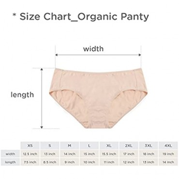 Hesta Women's Organic Cotton Basic Panties Underwear 4 Pack (Large 2white/2natural)