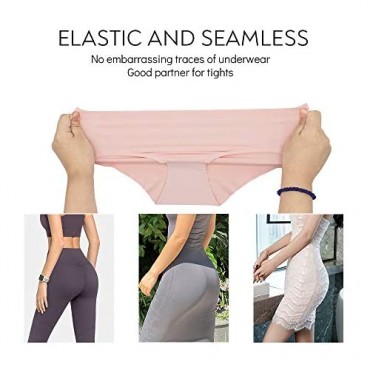No Show Underwear for Women Seamless High Cut Briefs Mid-waist Soft No Panty Lines Pack of 5