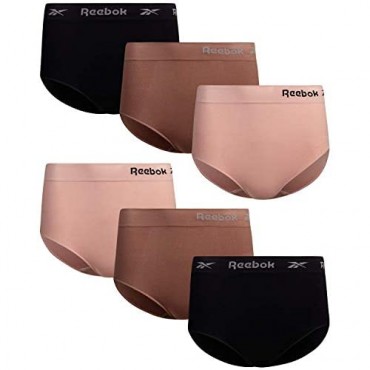 Reebok Women's Underwear - Seamless Microfiber Briefs Panties (6 Pack)