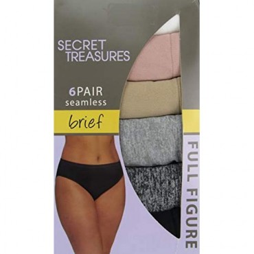 Secret Treasures Seamless Full Figure Brief Panty Pack of 6