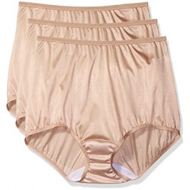 Shadowline Women's Plus-Size Panties-Nylon Brief (3 Pack)