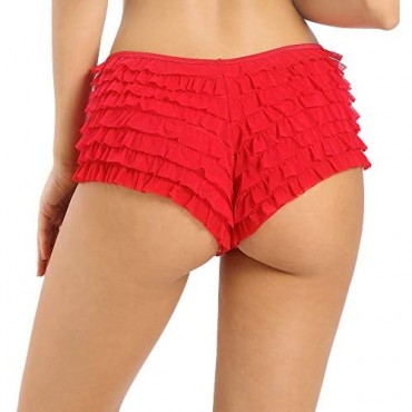 SHARICCA Womens Sexy Mesh Ruffle Panties Booty Boy Shorts Underwear