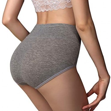 UMMISS Womens Underwear Cotton High Waist Underwear for Women Full Coverage Soft Comfortable Briefs Panty Multipack