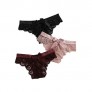 Verdusa Women's 4pack Scallop Trim Floral Lace Underwear Thong Panty Set