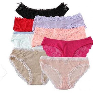WDX Variety Panties for Women Briefs Sexy Underwear Pack Cotton Boyshorts Bikinis Hipster (10 Pack)
