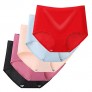 Women's 5 Pack High Waist Silk Mesh Solid Color Tummy Control Cotton croatch Underpants Briefs Invisible Seamless Underwear