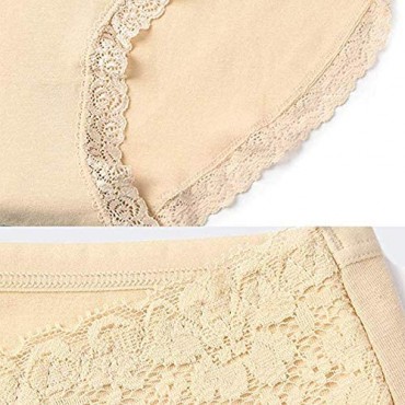 Women's Briefs 5 Pack High Rise Basic Knickers Ladies Cotton Full Coverage Underwear Comfort Lace Panties