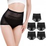 Women's High Waist Lace Panties Sexy Seamless Briefs Full Coverage Soft Underwear Plus Size