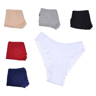 Womens Multipack Brazilian briefs Cotton and Lace trimmed knickers Italian Design Underwear S-XL