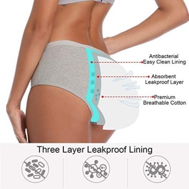 Women's Period Panties Menstrual Underwear Protective Menstrual Jacquard Easy Clean Mulit Size XX-Large