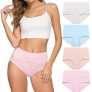 Xibing Women's Cotton Underwear Soft Breathable High Waist Briefs Full Coverage Panties Multipack