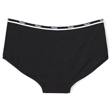 Brand - Mae Women's Matte Logo Elastic Modal Boyshort Underwear 3 Pack