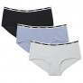  Brand - Mae Women's Matte Logo Elastic Modal Boyshort Underwear  3 Pack