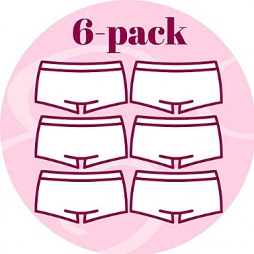 Esteez Women's Cotton Underwear Cheeky Boyshort Panties - 6 Pack - Assorted Colors