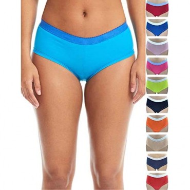Esteez Women's Cotton Underwear Cheeky Boyshort Panties - 6 Pack - Assorted Colors
