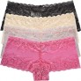 Gefyvuxrm Plus Size Lace Boyshorts Underwear for Women Panties Sexy Lingerie Cheeky 6 Pack