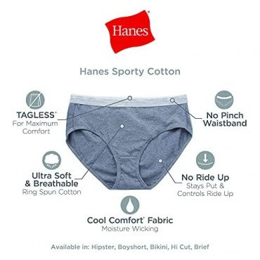 Hanes Women's 6 Pack Sporty Boyshort Panty Colors May Vary