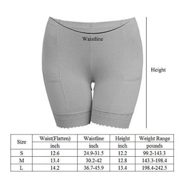 NEWITIN 4 Pack Safety Pants Lace Safety Shorts with Pockets for Women Girls 4 Colors