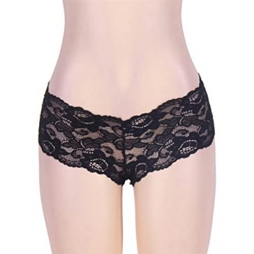 Oliveya Womens Plus Size Boyshort Panties Lace Underwear Briefs Lingerie Thong