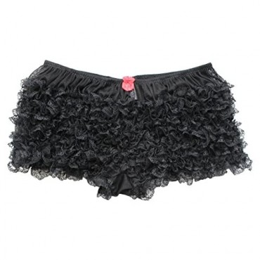 Oyolan Womens Ruffled Lace Frilled Knickers Fully Lined Layered Mesh Bloomers Panties