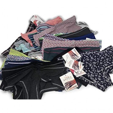 Sexy Basics Women’s Boy Cut Boy Short Panties Comfort Pack of 12 / Ultra-Soft Cotton Stretch Underwear