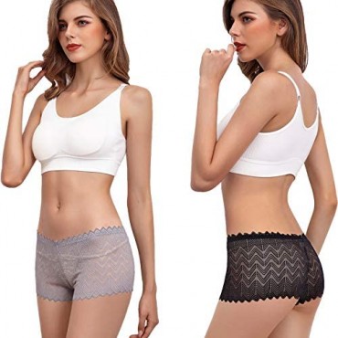 Wemoven Women's Lace Underwear Plus Size Boyshort Panties Hipster Panty-6Pack
