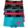 women 5 pcs love print boyshorts cotton underwear panties.size MLXL