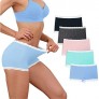 Womens Lace Boyshort Panty Seamless Boxer Panties No Show BoyShorts Panty Breathable Stretch Boxer Briefs for Ladies 5 Pack